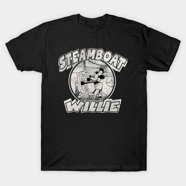 Steamboat Willie Worn T-Shirt by Alema Art